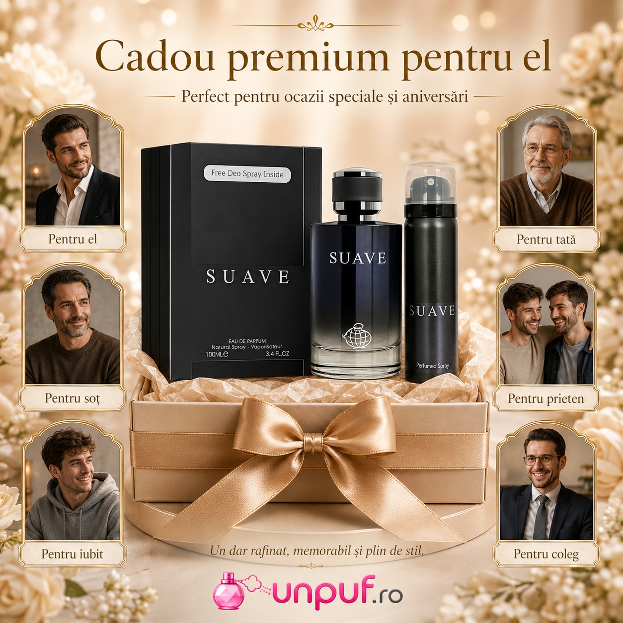 Fragrance World Suave cadou premium pentru el, tată, soț, prieten, coleg sau iubit