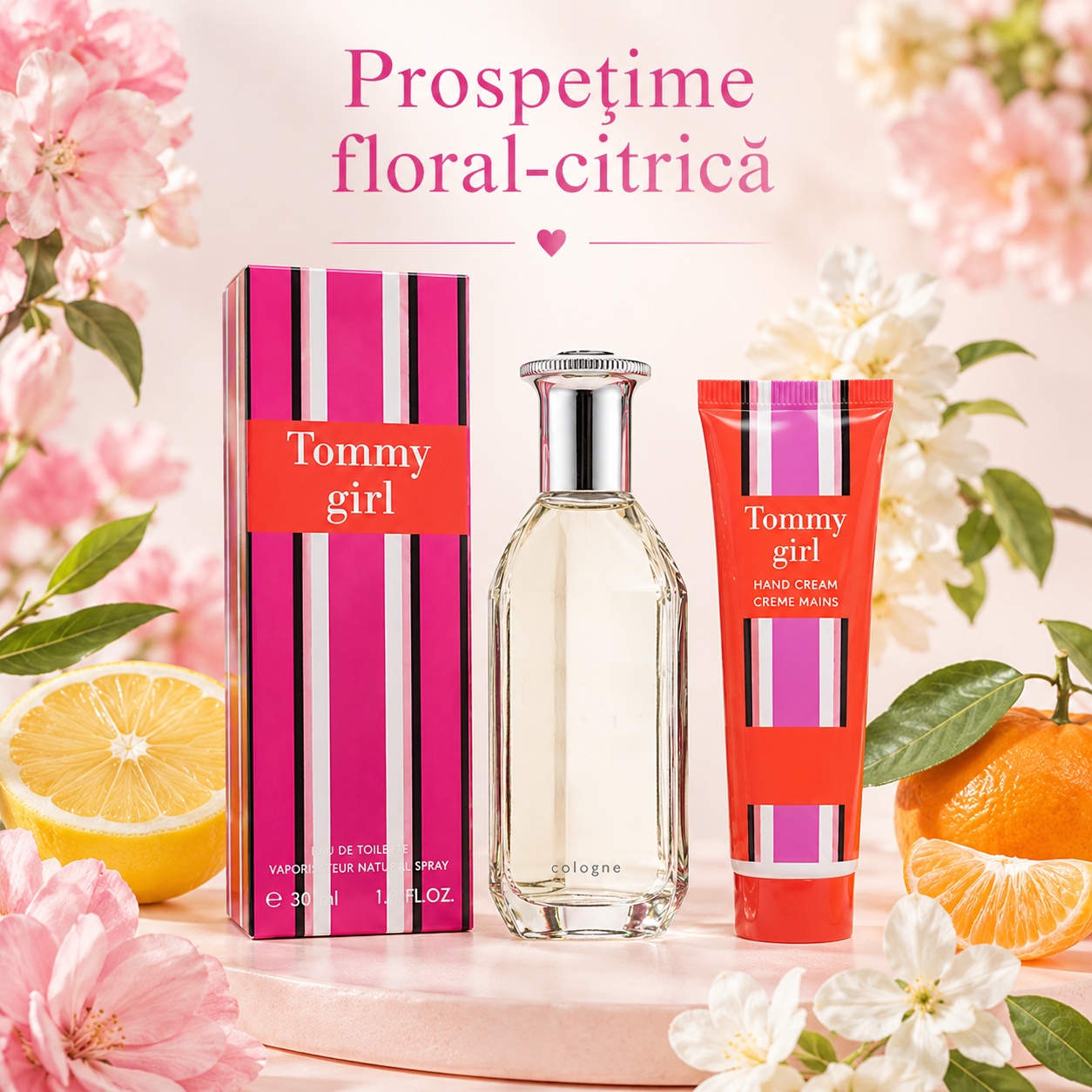 Tonny Girl prospețime floral citrică, parfum și cremă de m&acirc;ini pentru damă