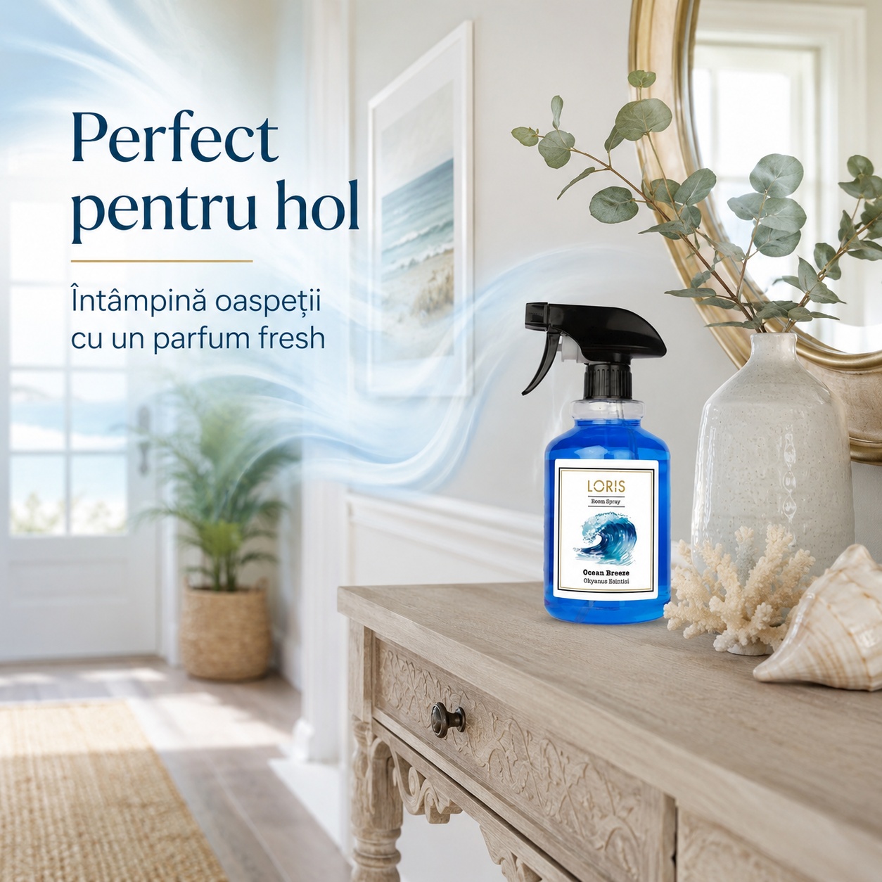 Spray Odorizant Loris Pafum Ocean Breeze perfect pentru hol parfum proaspăt pentru oaspeți