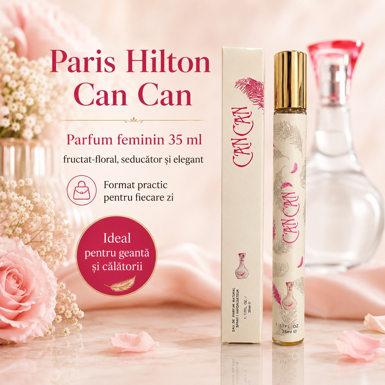 Can Can 35 ml parfum damă elegant și feminin &icirc;n format compact