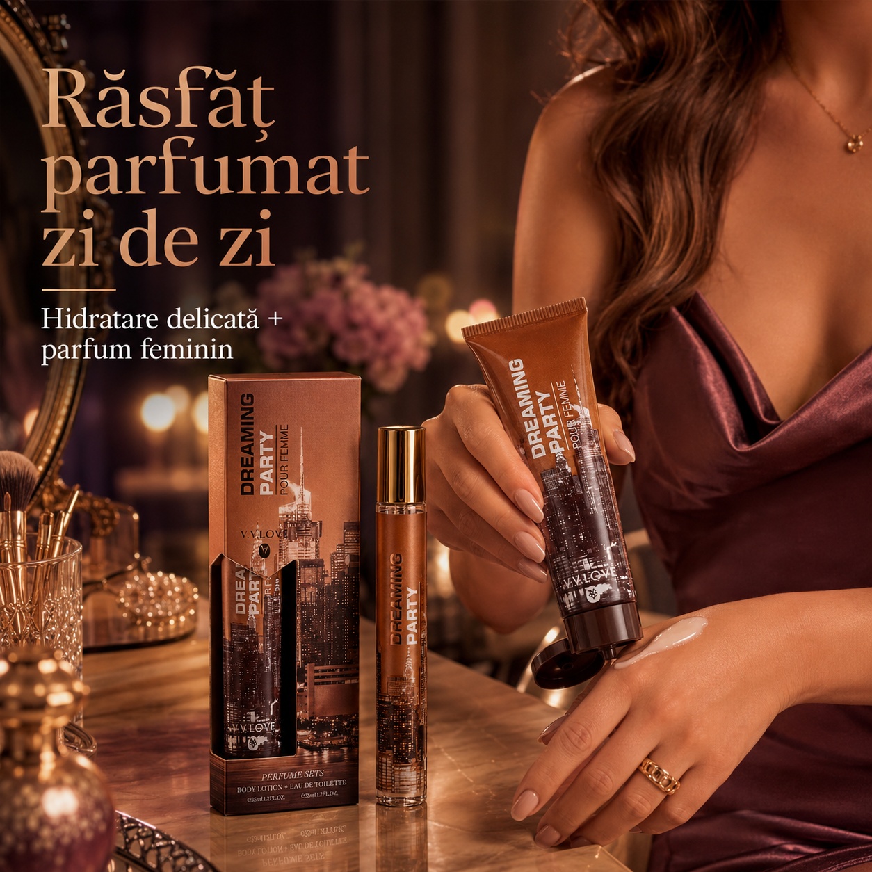 Dreaming Party Pour Femme body lotion 35 ml, hidratare delicată și parfum feminin