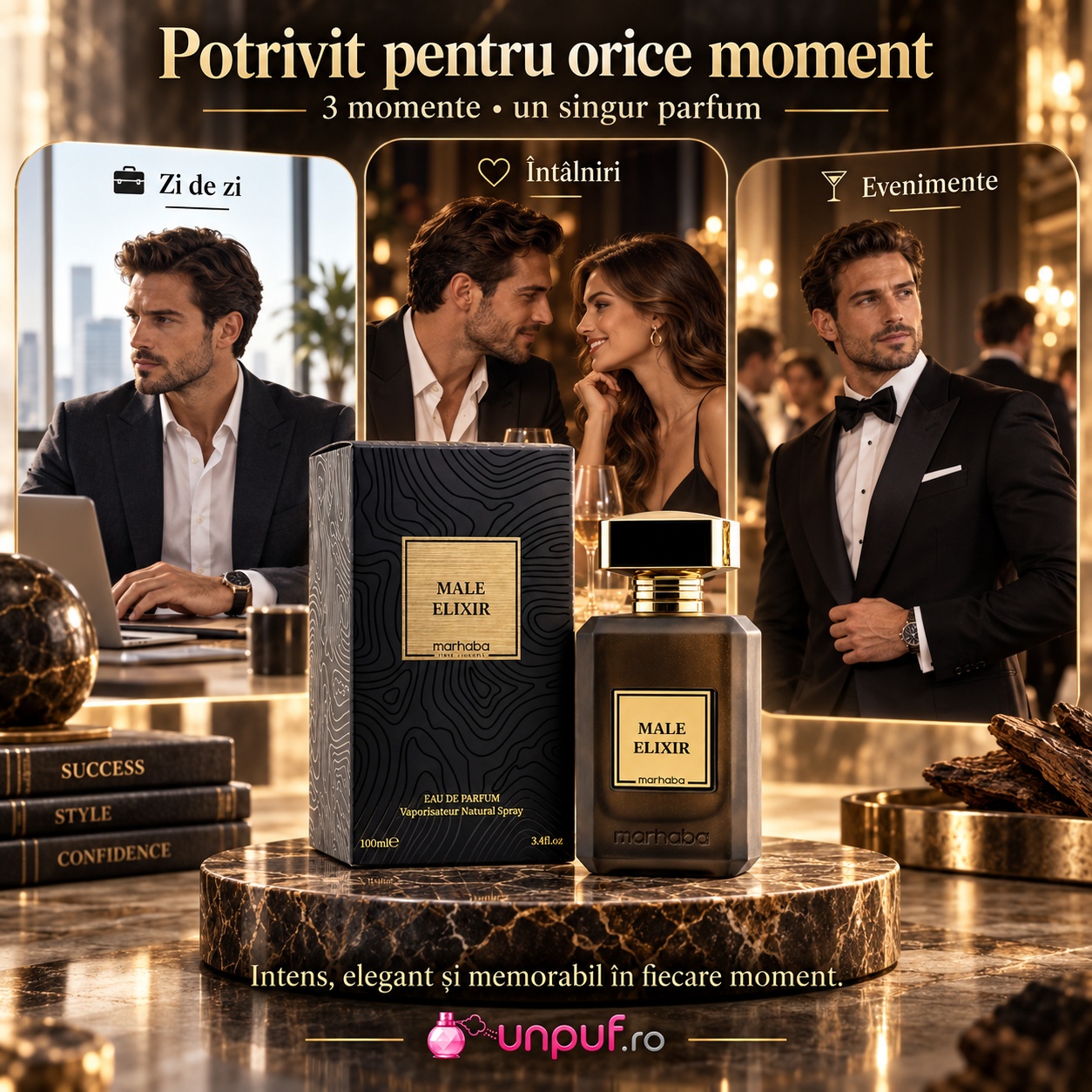 Male Elixir Marhaba parfum bărbătesc potrivit pentru zi de zi întâlniri și evenimente elegante