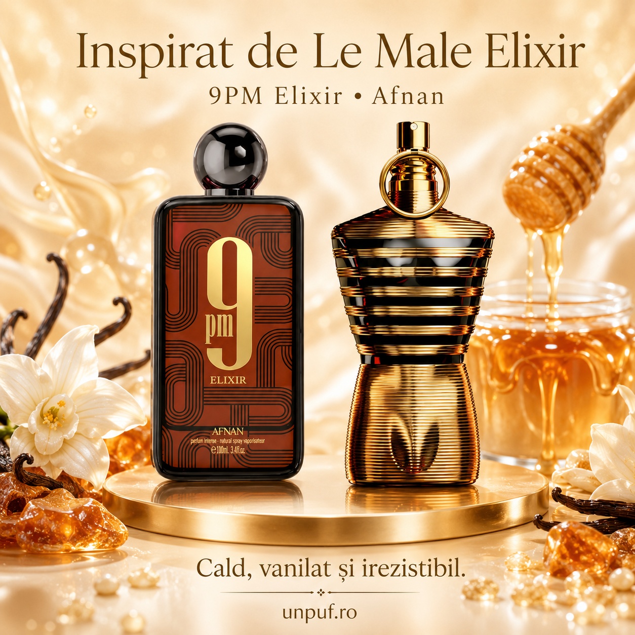 Afnan 9 PM Elixir parfum cald vanilat intens și irezistibil pentru bărbați