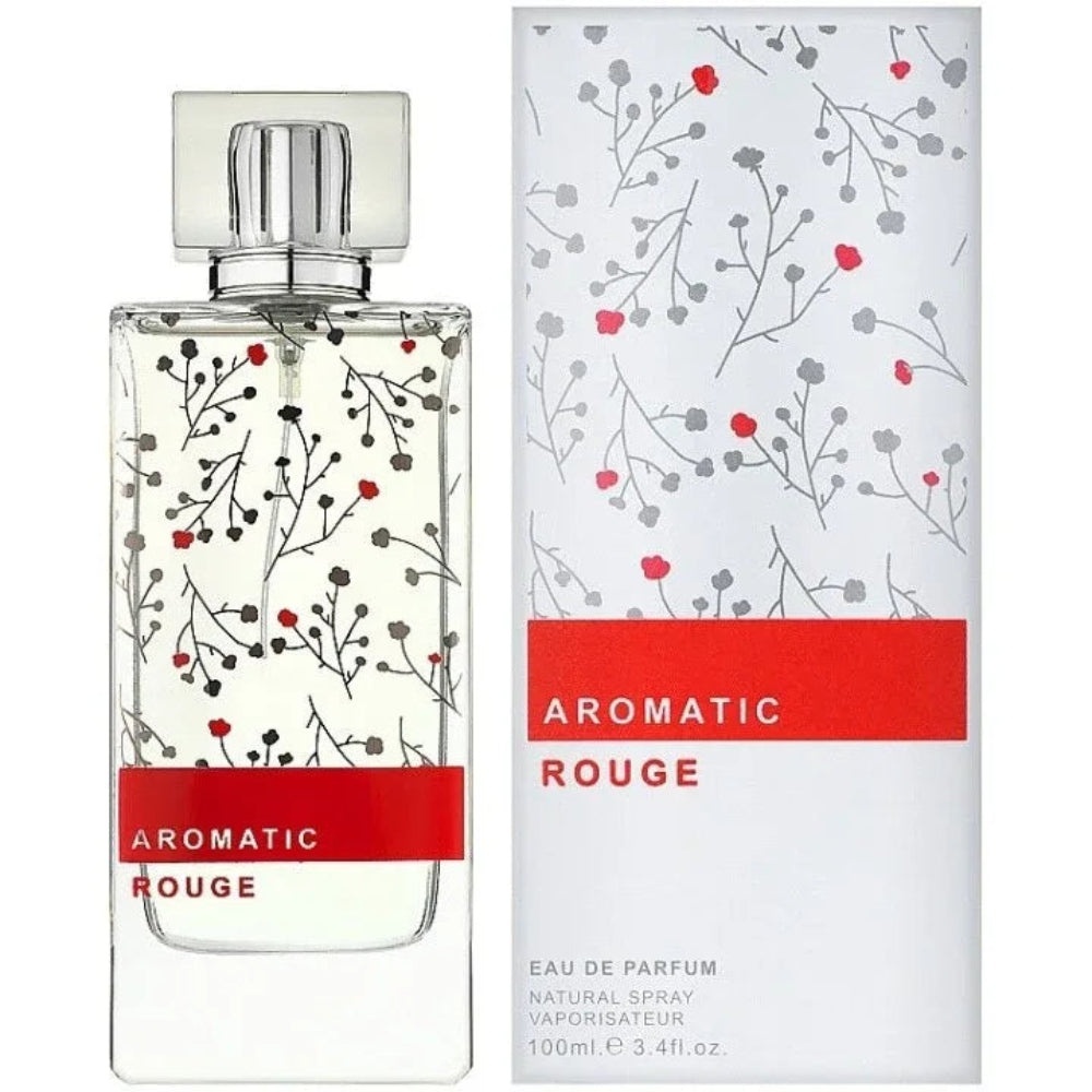 Parfum Alhambra Aromatic Rouge Maison Alhambra 100 ml sticlă și cutie pe fundal alb