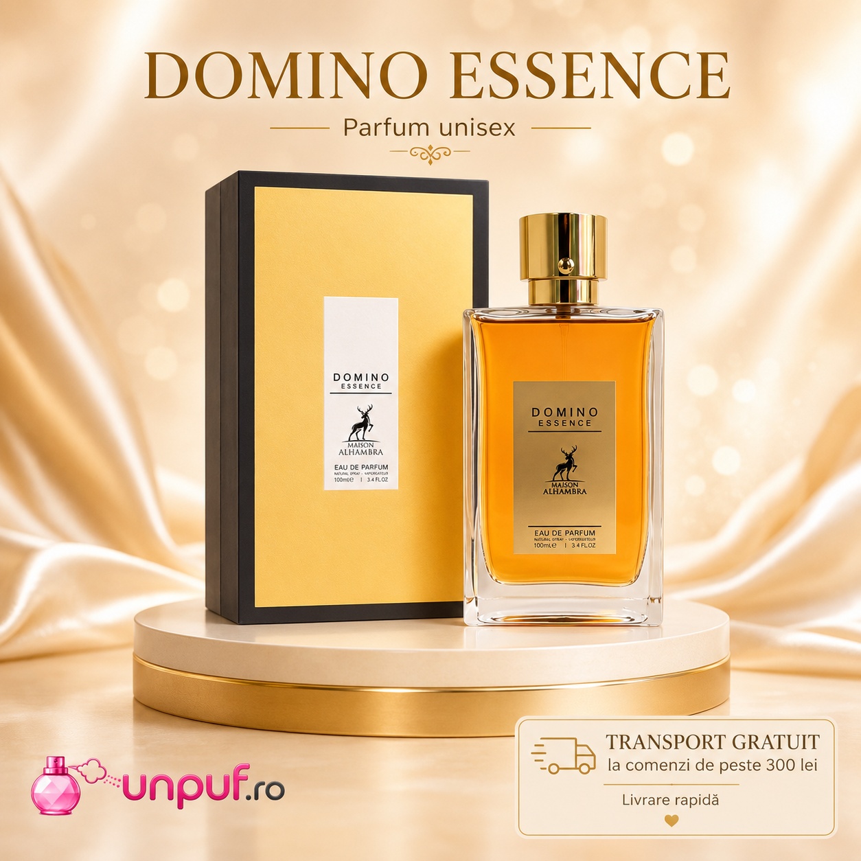 Alhambra Domino Essence parfum unisex elegant, cald, sofisticat și persistent