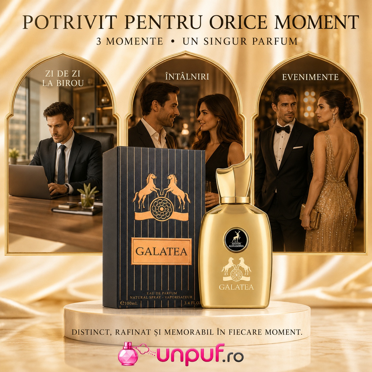 Alhambra Galatea parfum potrivit pentru zi de zi birou &icirc;nt&acirc;lniri seară și evenimente speciale