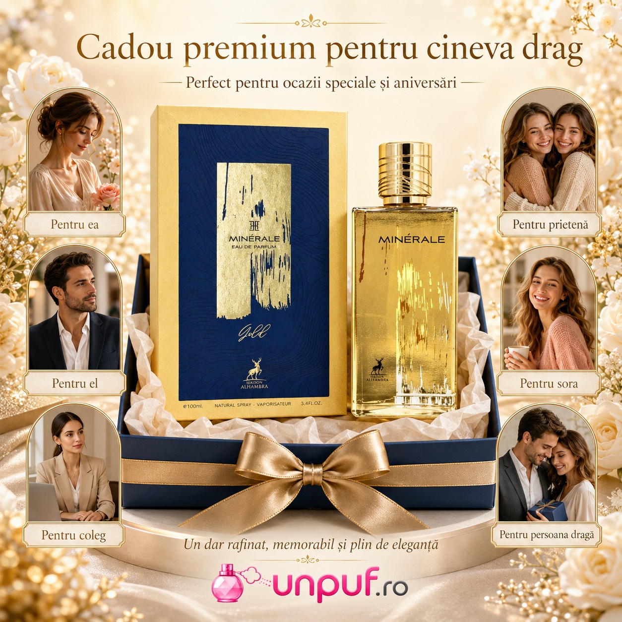 Alhambra Minerale Gold cadou premium pentru damă bărbat familie prieteni colegi și persoane dragi