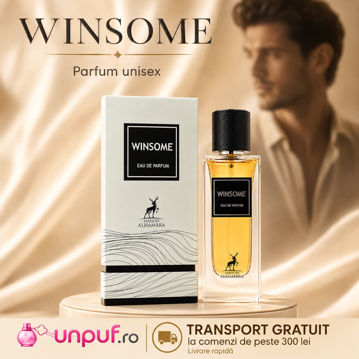 Alhambra Winsome Maison Alhambra design alb negru elegant și prezentare premium cu transport gratuit unpuf.ro