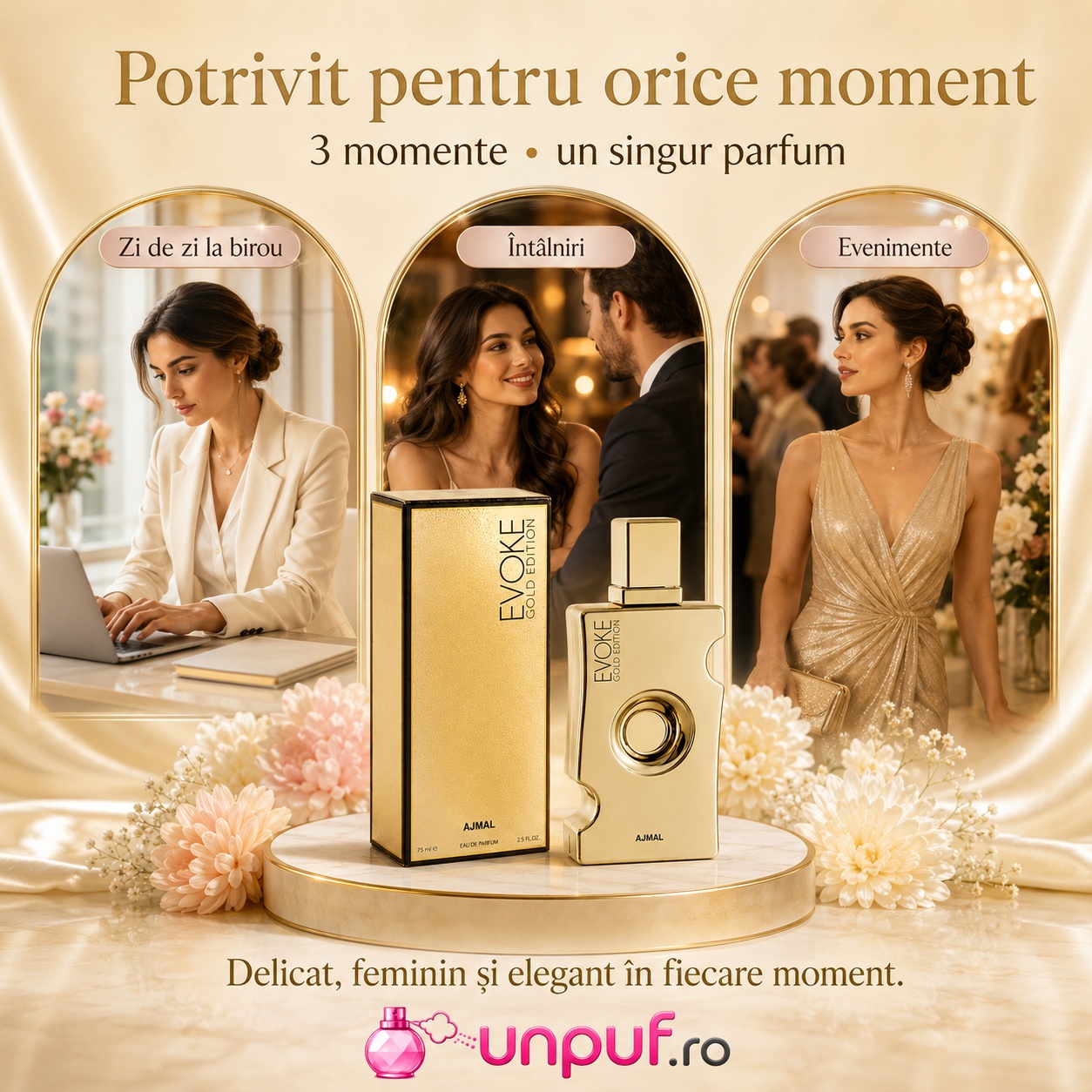 Ajmal Evoke Gold Ed Her potrivit pentru zi de zi la birou, întâlniri și evenimente elegante
