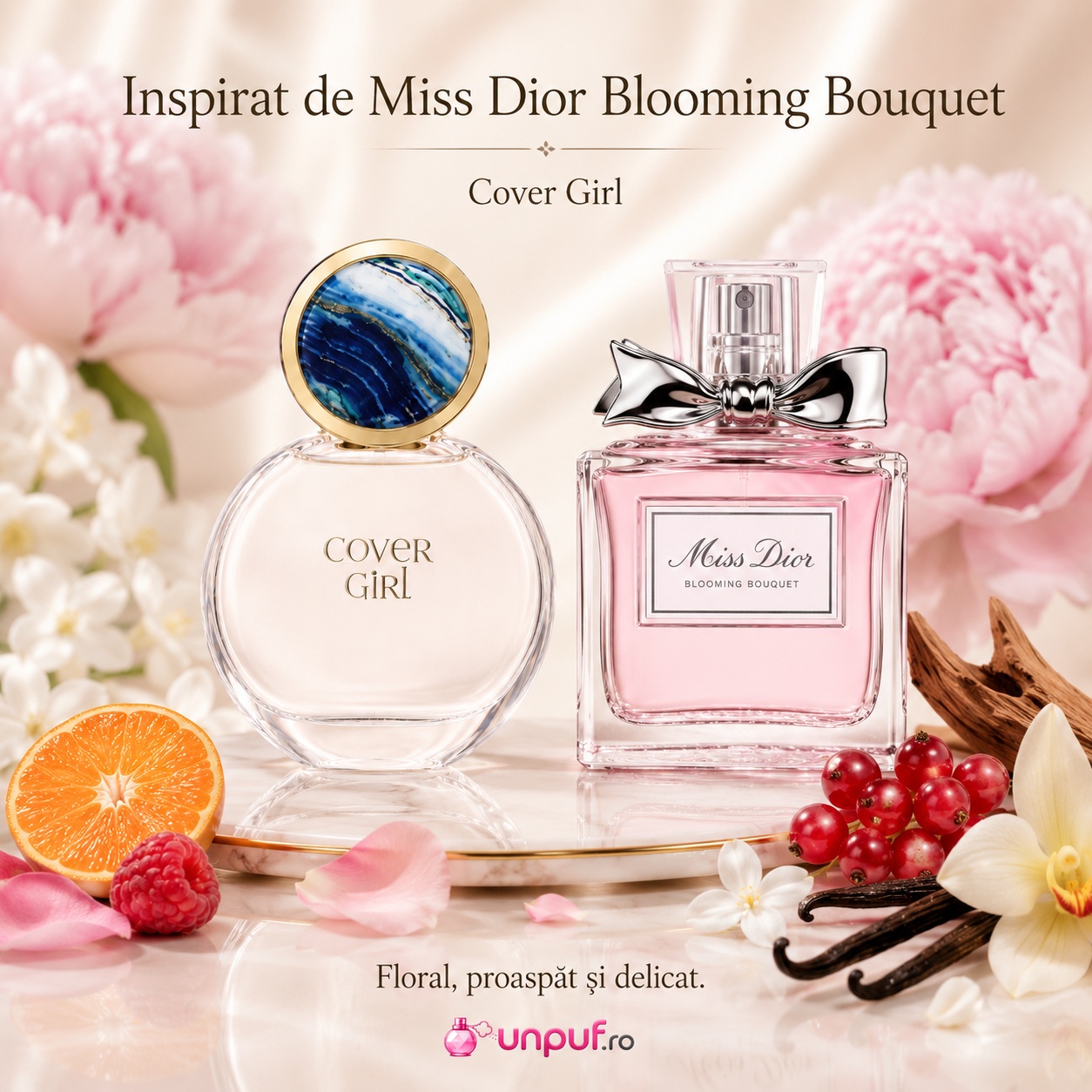 Maryaj Cover Girl inspirat de Miss Dior Blooming Bouquet, parfum floral, proaspăt și delicat