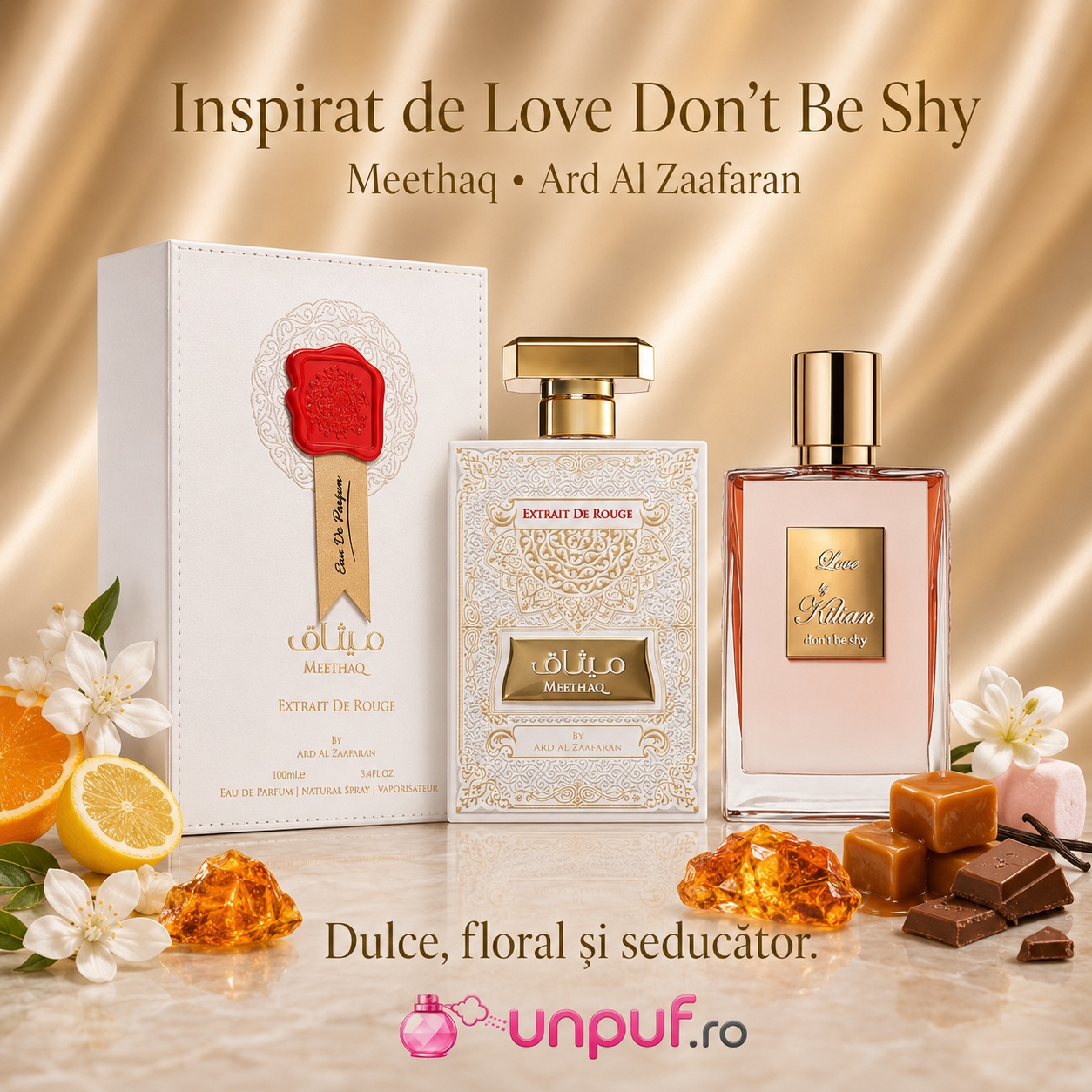 Meethaq Extrait de Rouge Ard Al Zaafaran inspirat din Love Don&rsquo;t Be Shy