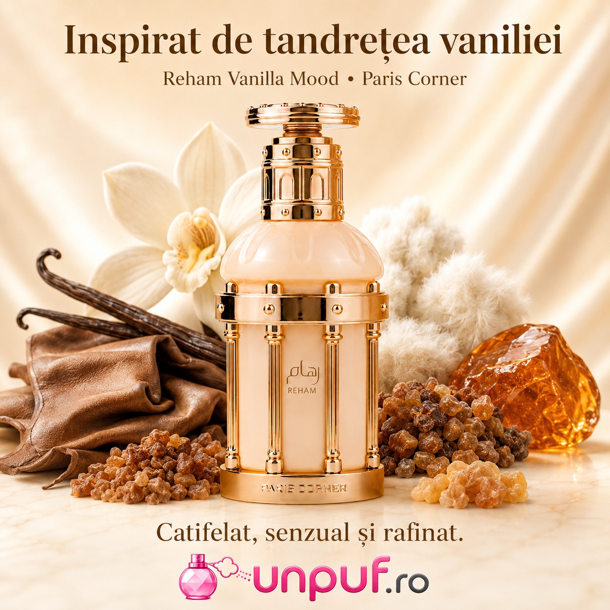 Reham Vanilla Mood Paris Corner inspirat din tandrețea vaniliei parfum catifelat senzual și rafinat