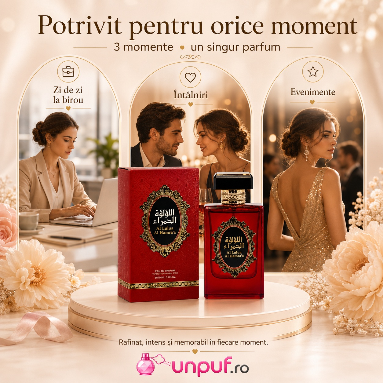 Parfum Al Lulua Al Hambra potrivit pentru zi de zi la birou, întâlniri și evenimente elegante