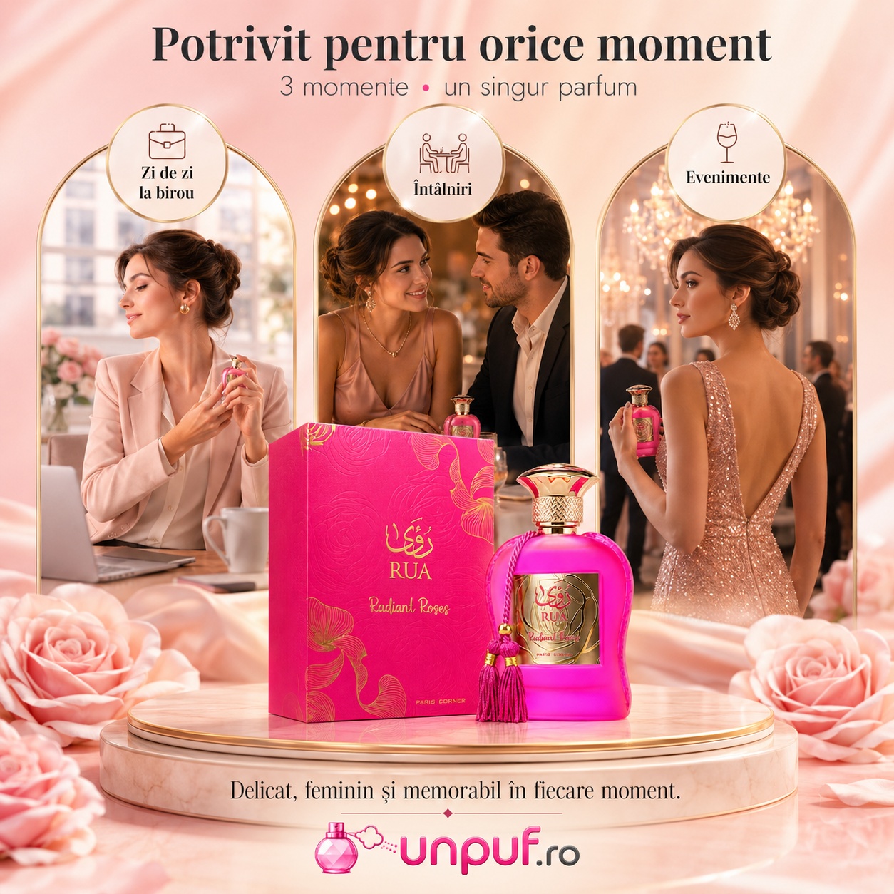 Rua Radiant Roses Paris Corner potrivit pentru zi de zi la birou &icirc;nt&acirc;lniri și evenimente elegante