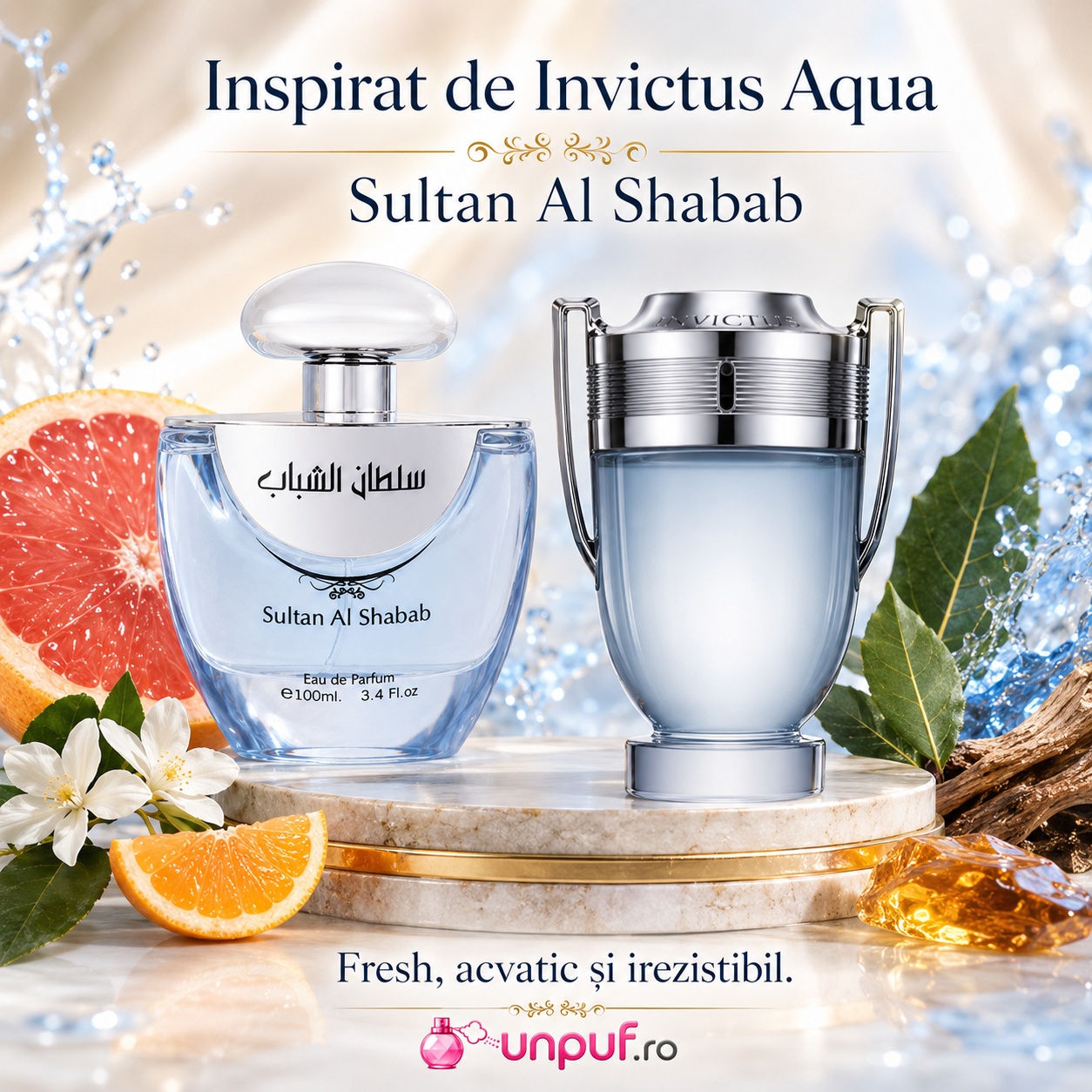 Sultan Al Shabab Ard Al Zaafaran inspirat din Invictus Aqua parfum fresh acvatic și masculin