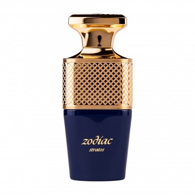 Zodiac Stratos Paris Corner 100 ml sticlă parfum pe fundal alb