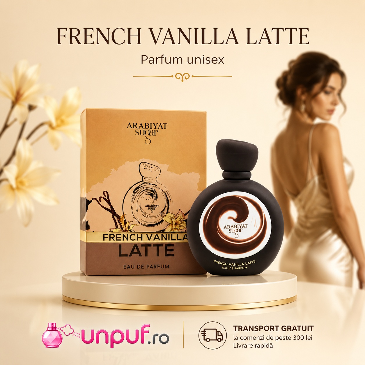 French Vanilla Latte parfum unisex Arabiyat Sugar cu transport gratuit la comenzi eligibile UnPuf.ro