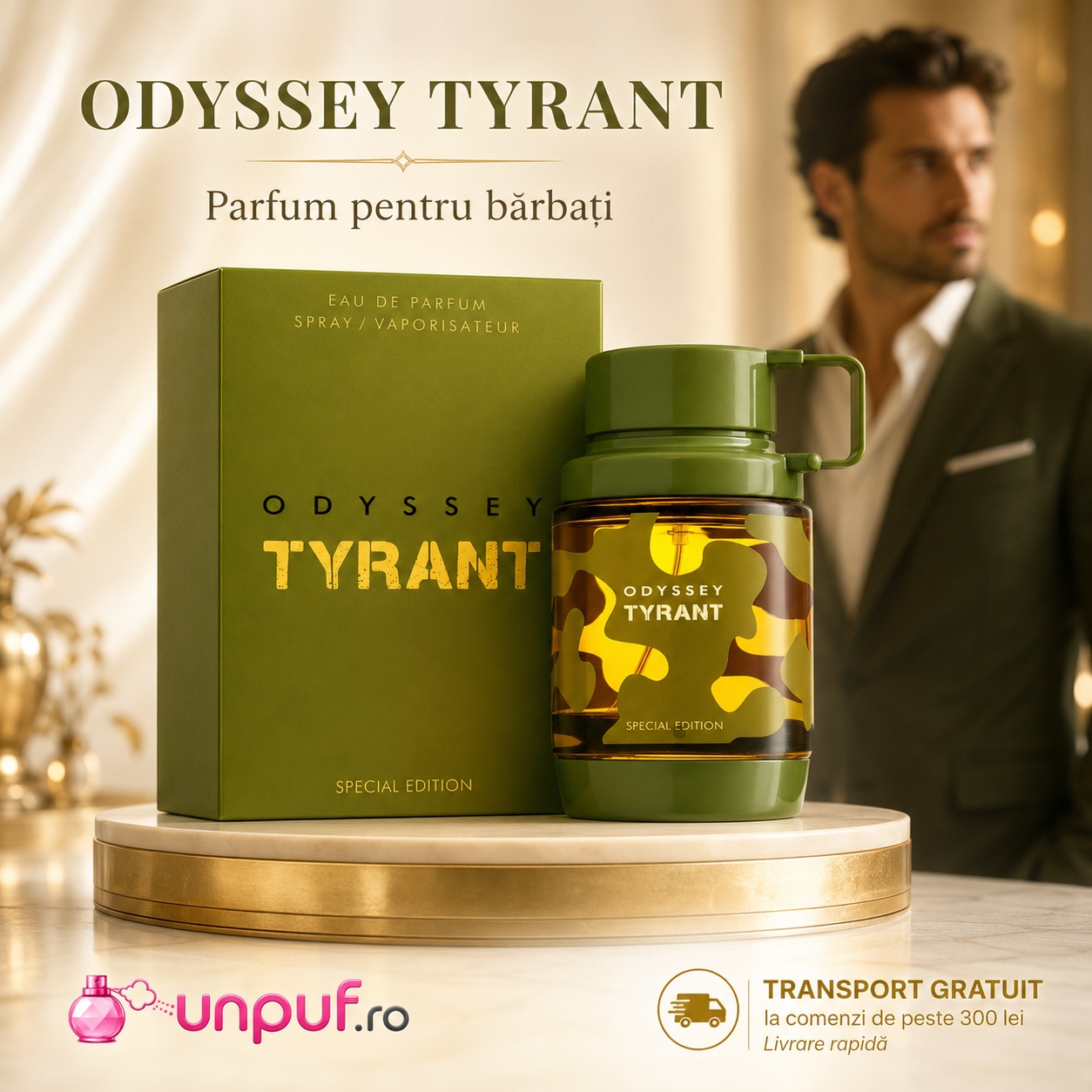 Armaf Odyssey Tyrant parfum pentru bărbați cu prezentare premium și aromă fresh masculină