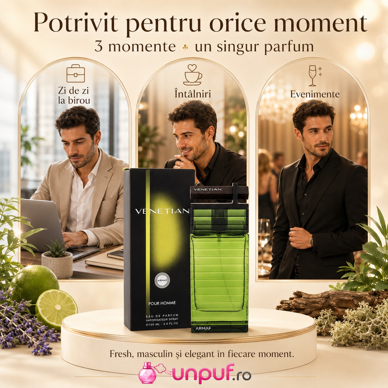 Armaf Venetian Pour Homme potrivit pentru zi de zi la birou, &icirc;nt&acirc;lniri și evenimente