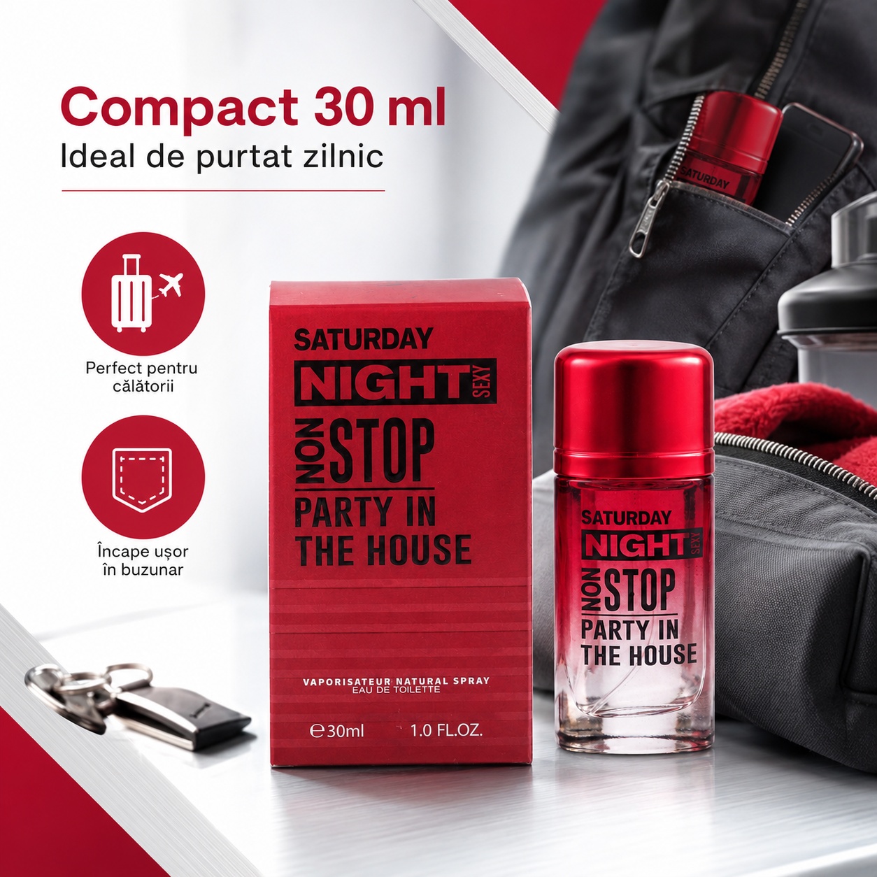 V.V. Love Saturday Night Non Stop format compact 30 ml pentru călătorii