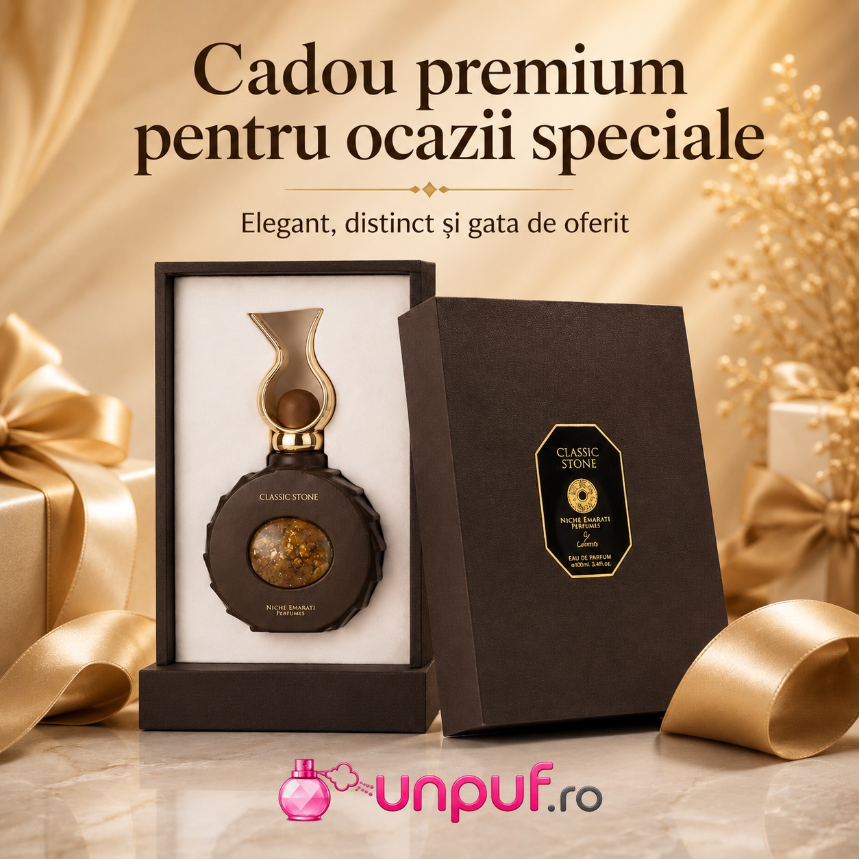 Cadou premium Classic Stone Lattafa pentru ocazii speciale, elegant, distinct și gata de oferit
