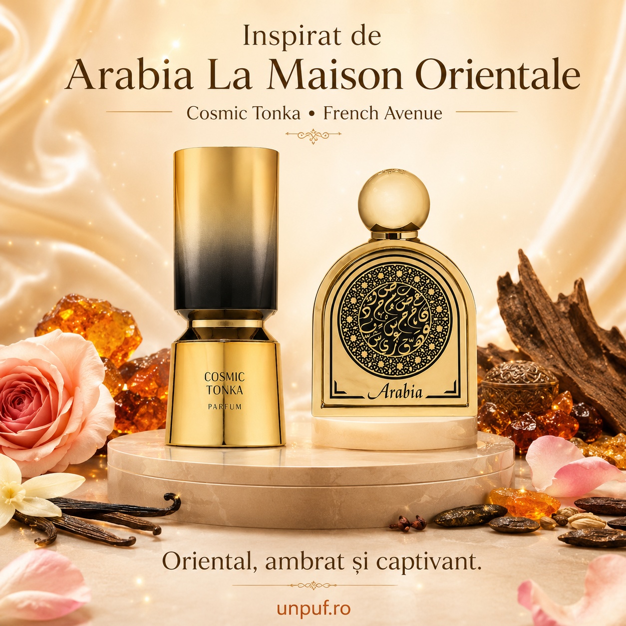 Parfum Cosmic Tonka French Avenue inspirat de Arabia La Maison Orientale, oriental, ambrat și captivant