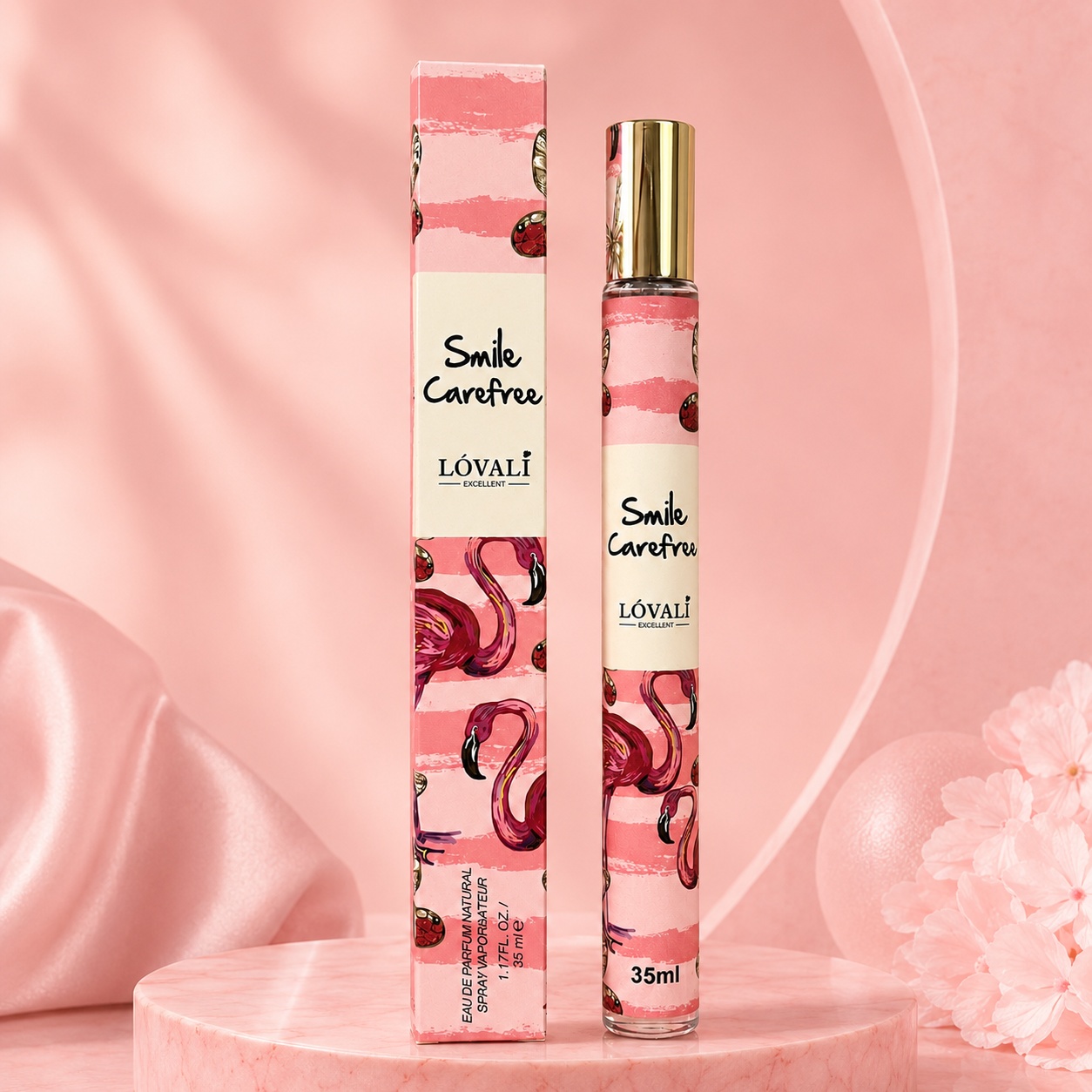 Simple Carefree V.V. Love parfum damă 35 ml sticlă elegantă cu design roz și capac auriu