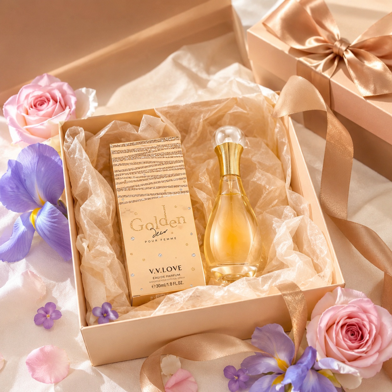 V.V. Love Golden aromă florală pudrată și moscată
