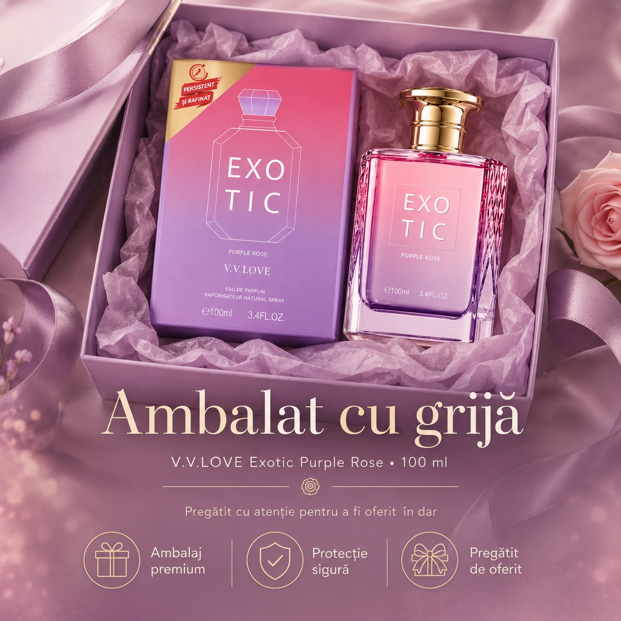 V.V. Love Exotic Purple Rose ambalat cu grijă parfum damă 100 ml