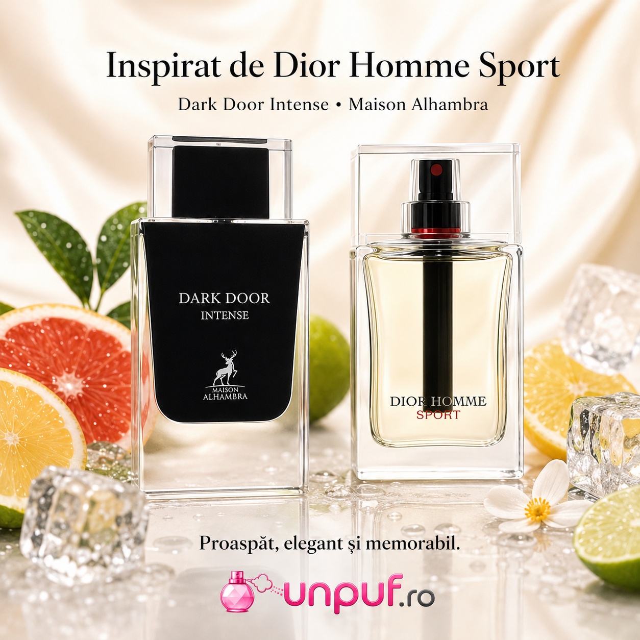 Parfum Dark Door Intense Maison Alhambra inspirat de Dior Homme Sport, proaspăt, elegant și memorabil