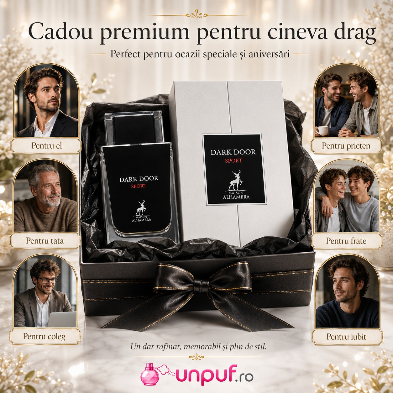 Cadou premium Dark Door Sport Maison Alhambra pentru el, tată, frate, coleg, prieten sau iubit