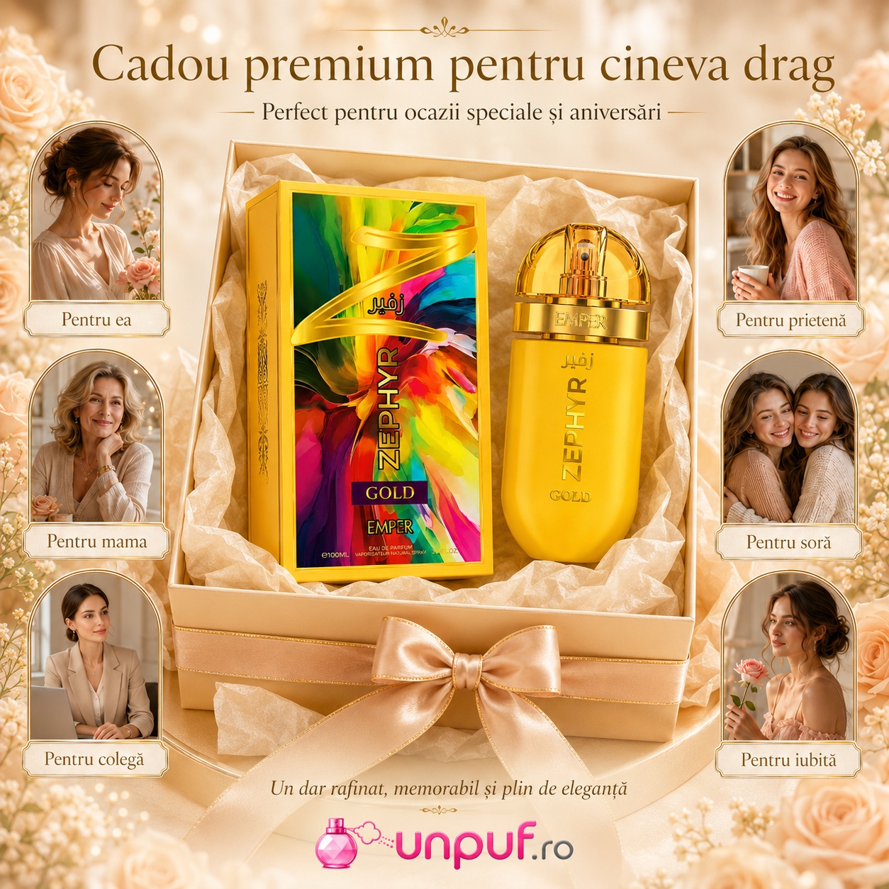 Cadou premium Emper Zephyr Gold pentru ea, prietenă, mamă, soră, colegă sau iubită