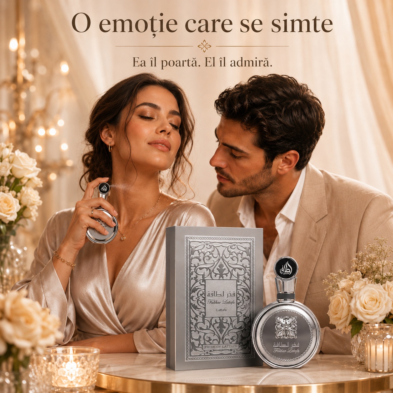 Fakhar Platin Lattafa Pride parfum romantic, elegant și memorabil, o emoție care se simte