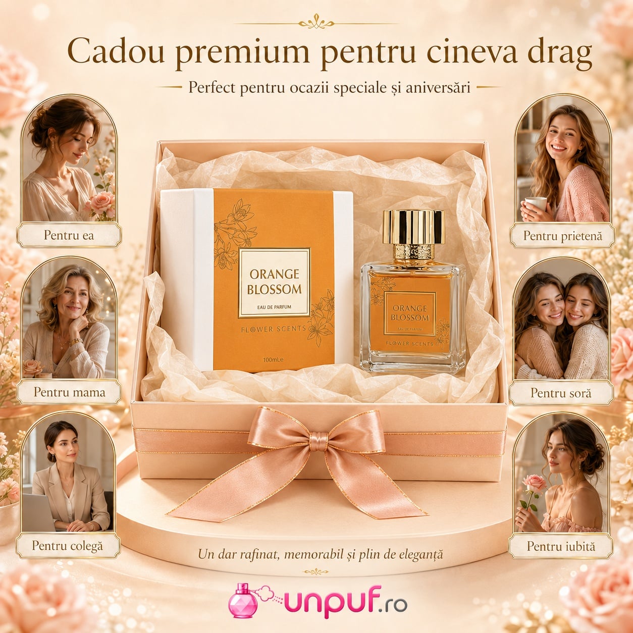 Flower Scents Orange Blossom cadou premium pentru iubită, mamă, soră, prietenă sau colegă