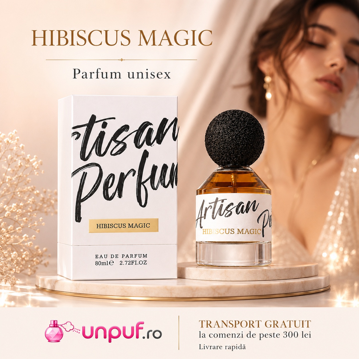 Hibiscus Magic Fragrance World parfum unisex cu flacon elegant și transport gratuit la comenzi peste 300 lei