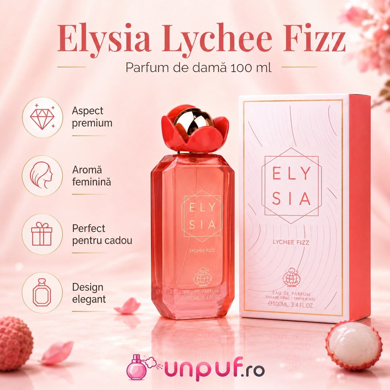 Elysia Lychee Fizz parfum de damă 100 ml aspect premium aromă feminină perfect pentru cadou design elegant
