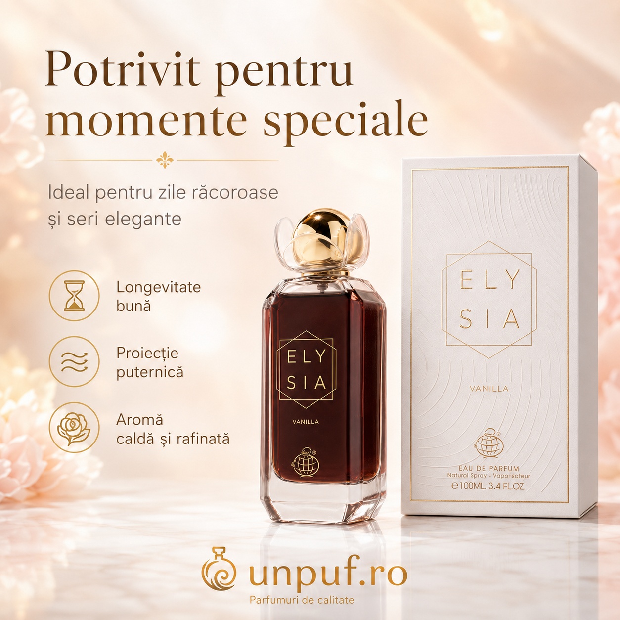 Elysia Vanilla potrivit pentru momente speciale zile răcoroase și seri elegante
