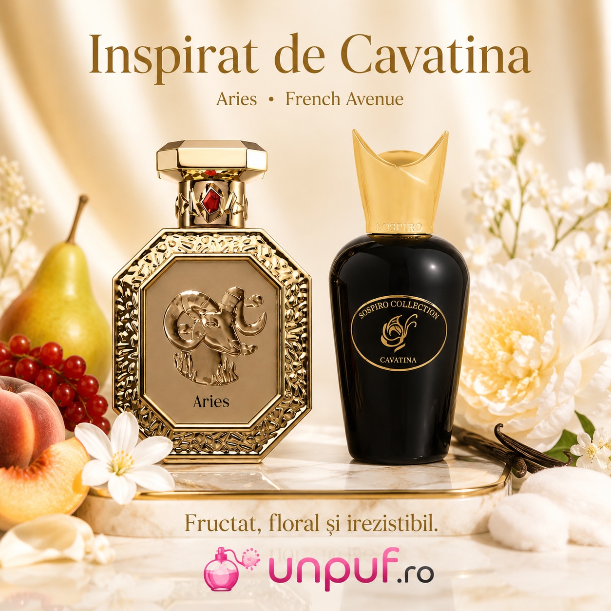 Parfum Genesis Aries French Avenue inspirat de Cavatina, fructat floral și irezistibil