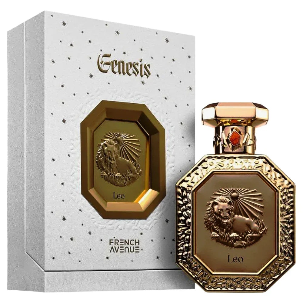Produs real Genesis Leo French Avenue 90 ml cu sticlă aurie și cutie originală
