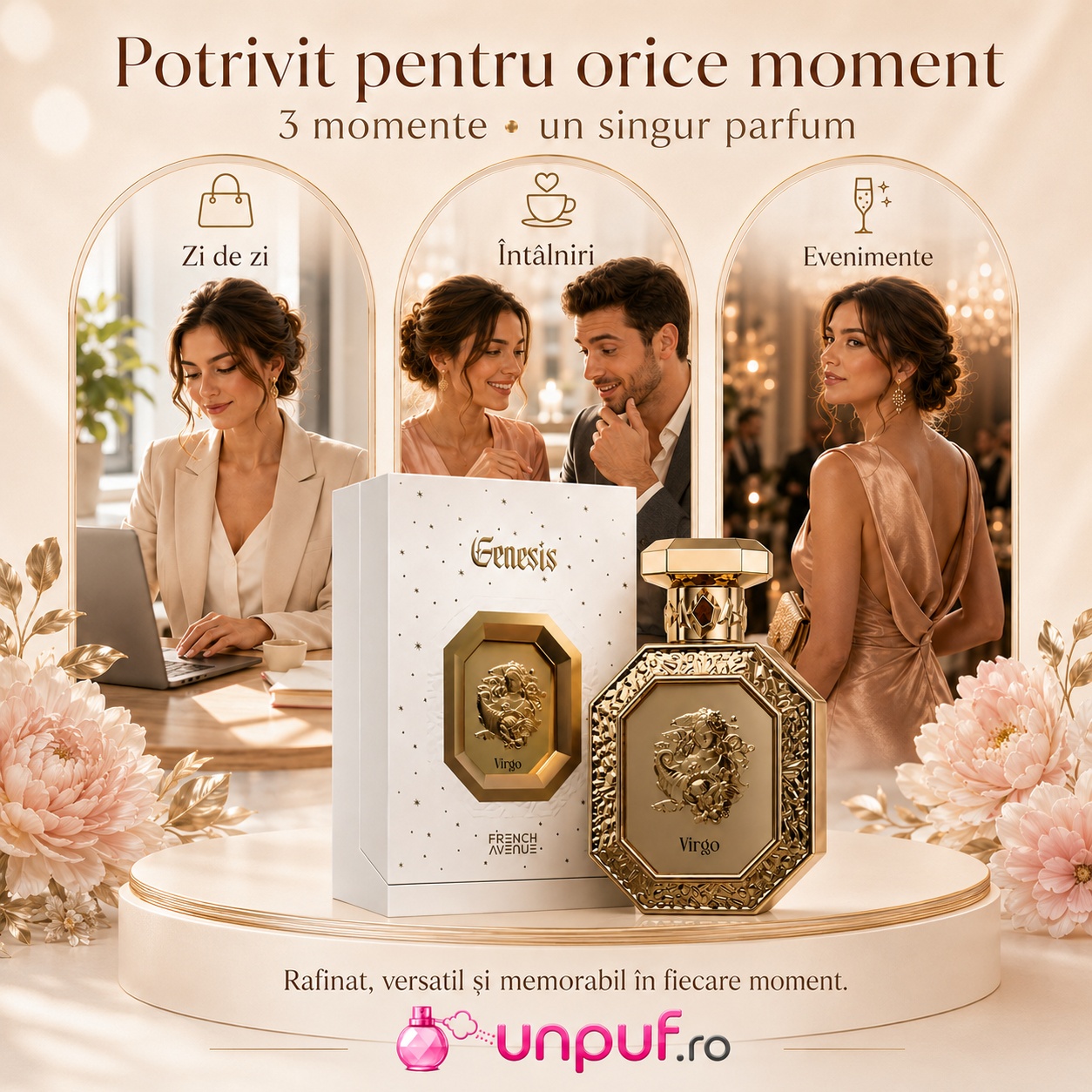 Parfum Genesis Virgo French Avenue potrivit pentru zi de zi, &icirc;nt&acirc;lniri și evenimente elegante