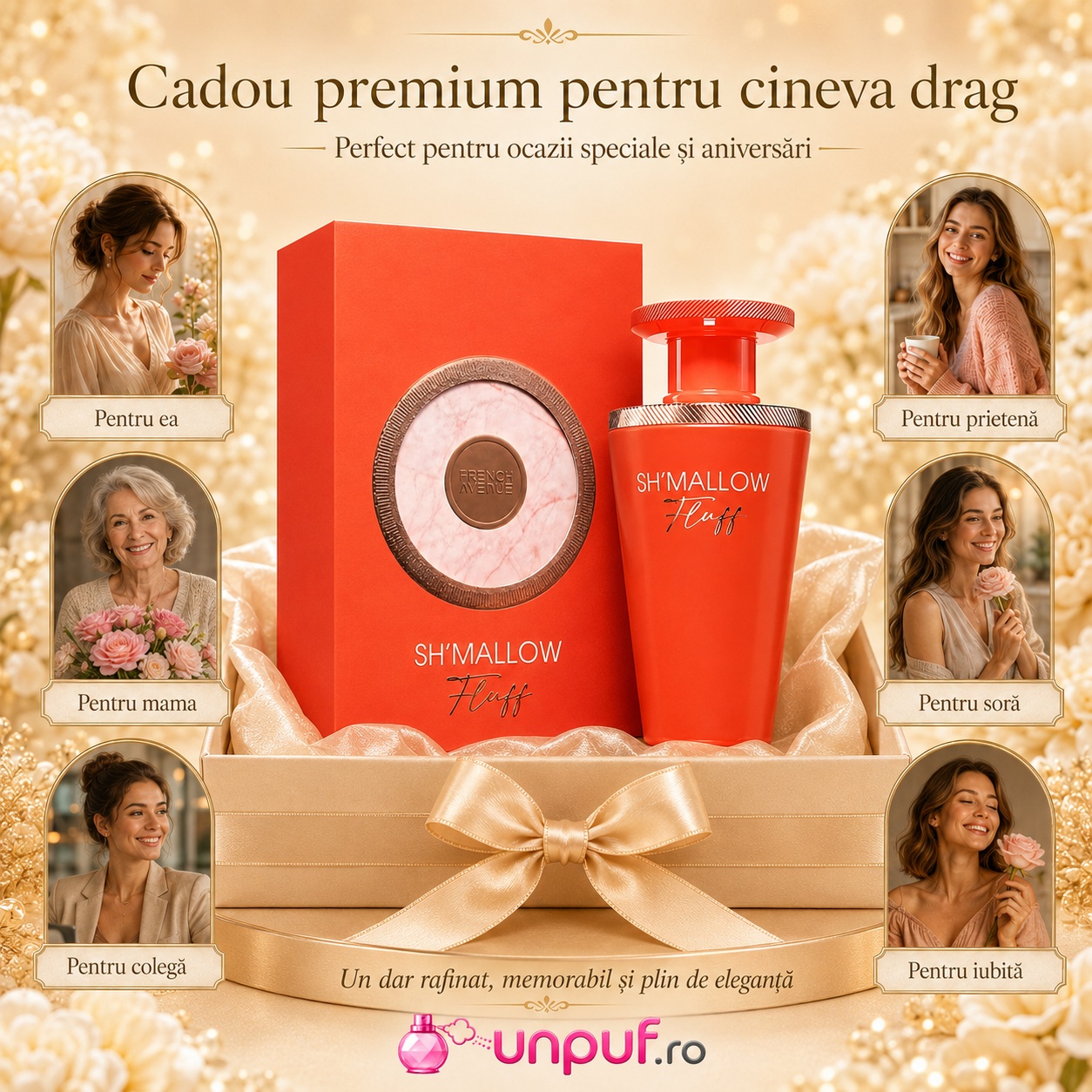 Shmallow Fluff French Avenue cadou premium pentru ea pentru mamă pentru soră pentru prietenă pentru colegă sau pentru iubită