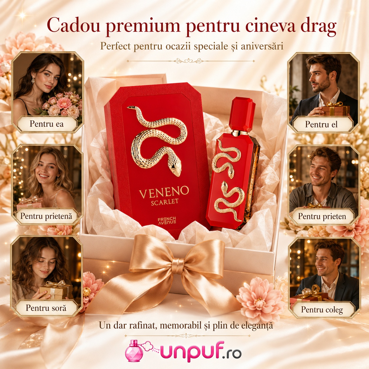 Veneno Scarlet French Avenue cadou premium pentru ea pentru el pentru prietenă pentru soră pentru prieten sau pentru coleg