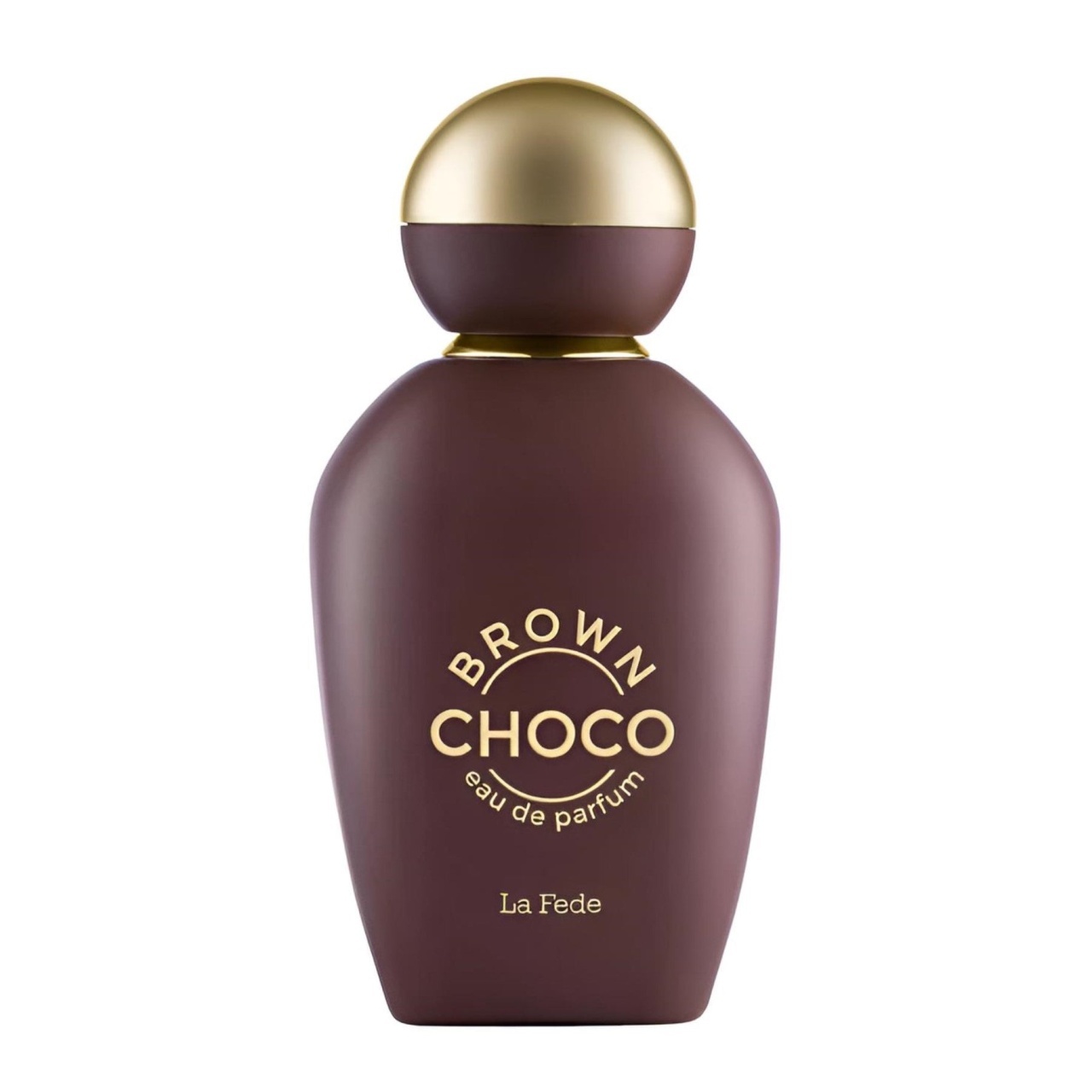 Sticlă parfum La Fede Choco Brown 100 ml pe fundal alb