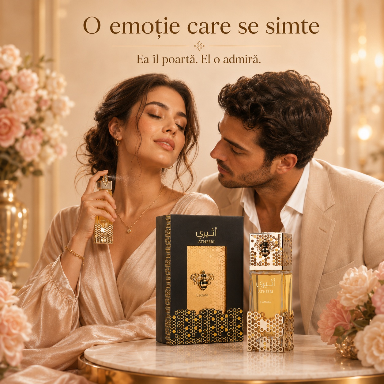 Lattafa Atheeri parfum feminin elegant o emoție care se simte potrivit pentru întâlniri și momente romantice