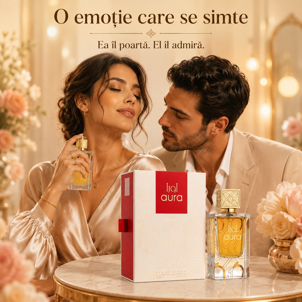 Lattafa Aura parfum unisex elegant pentru ea și pentru el aromă rafinată care atrage admirația
