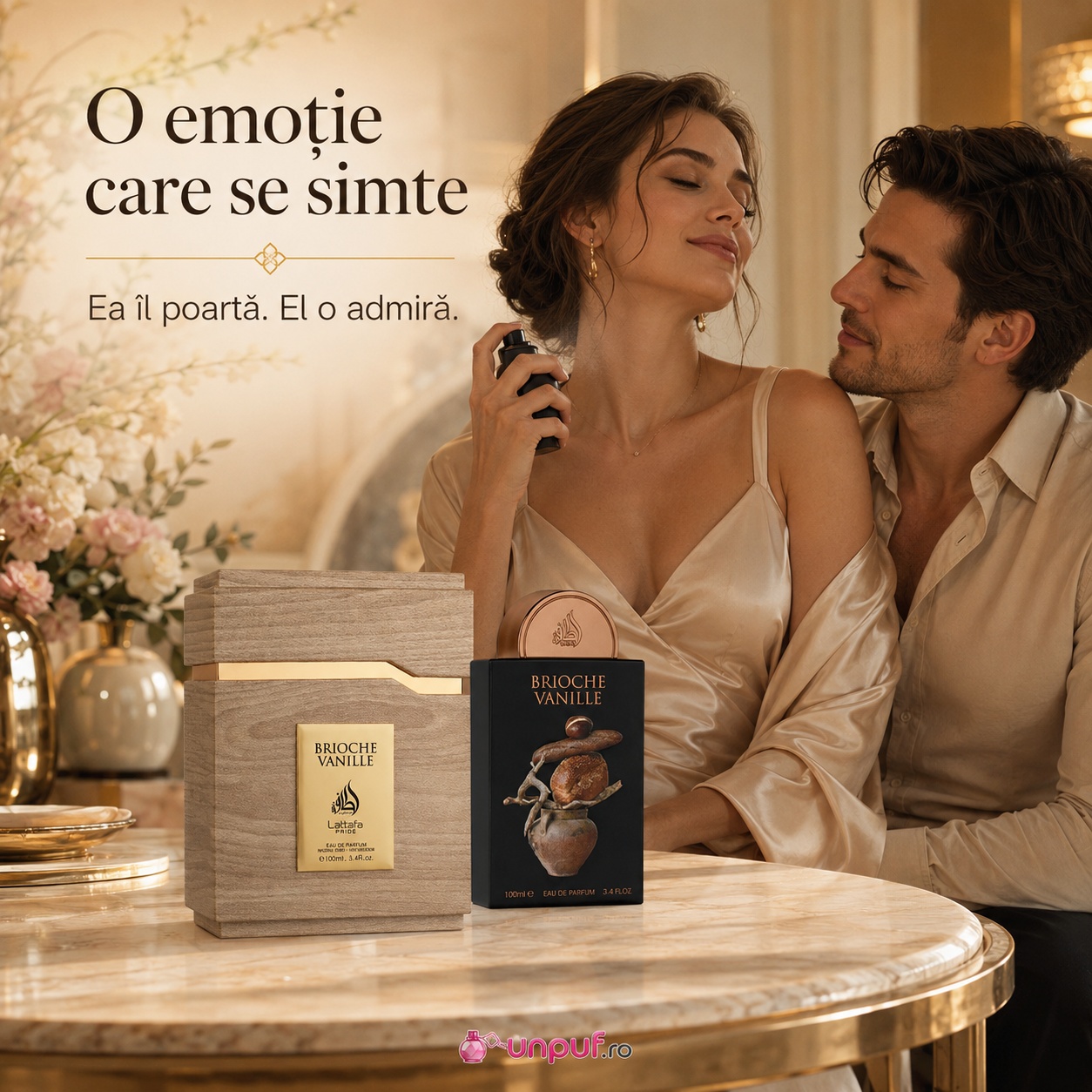 Lattafa Brioche Vanille parfum unisex romantic o emoție care se simte ea &icirc;l poartă el o admiră