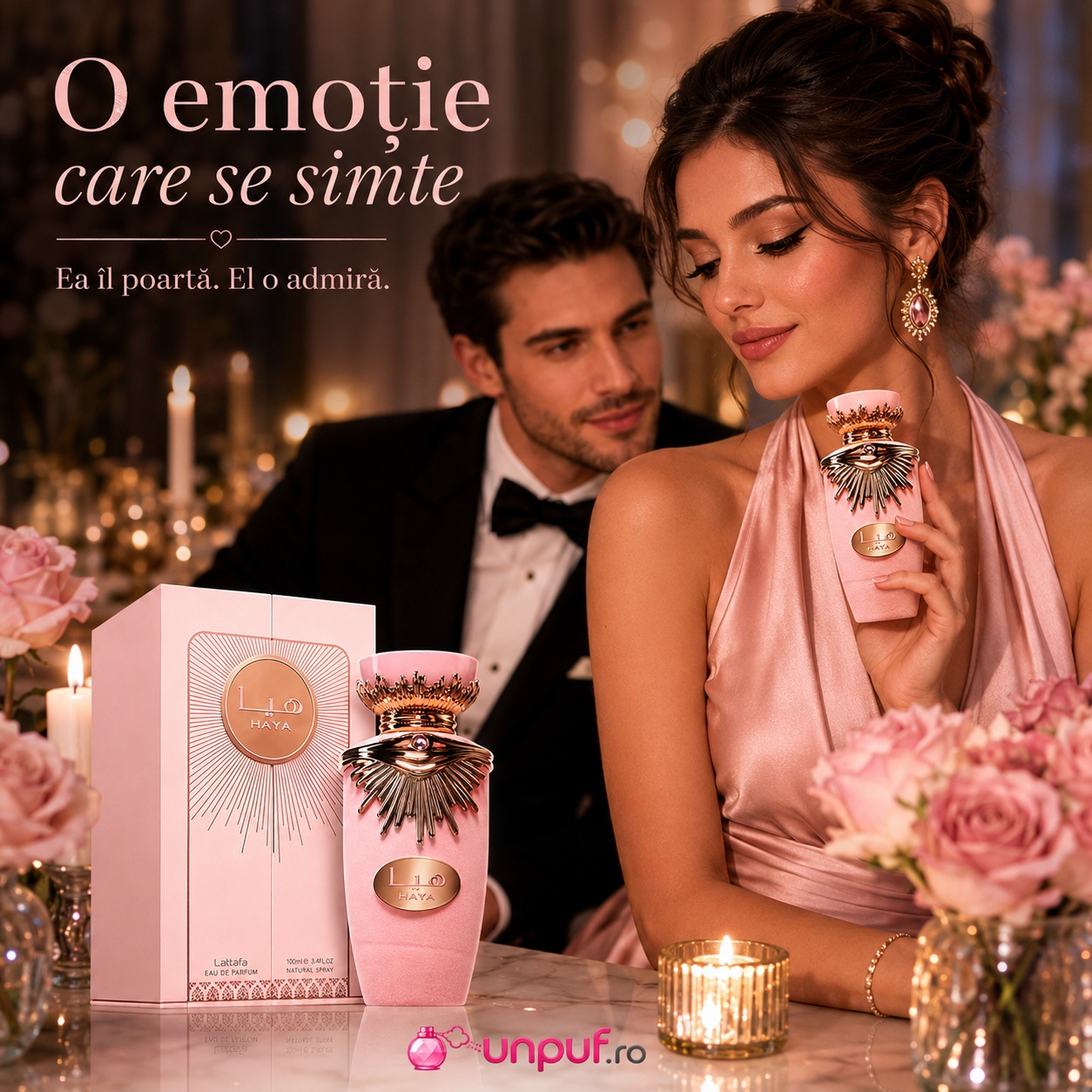 Lattafa Haya parfum romantic de damă o emoție care se simte ea &icirc;l poartă el o admiră