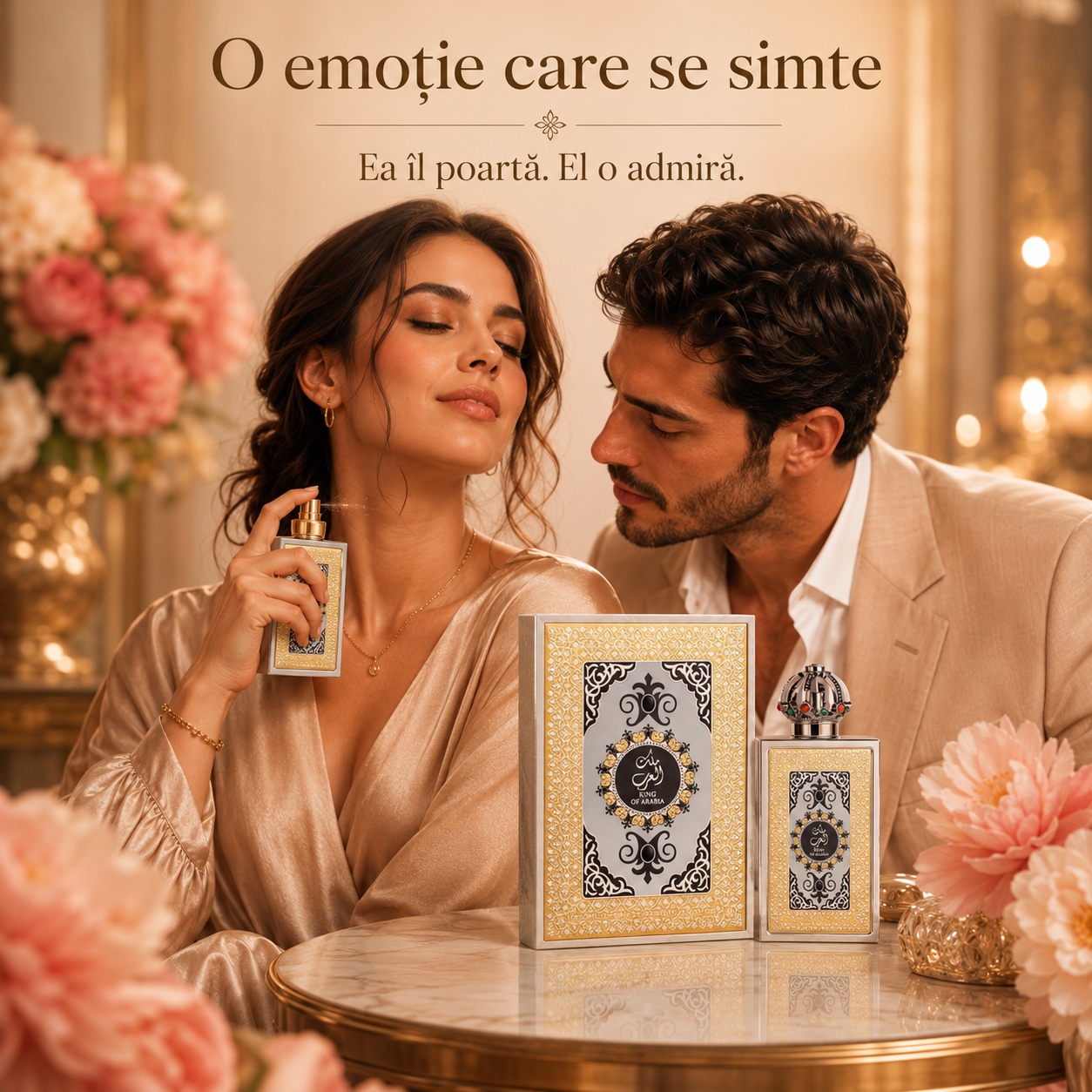 Lattafa King Of Arabia parfum unisex romantic cu aromă elegantă și memorabilă ea &icirc;l poartă el o admiră
