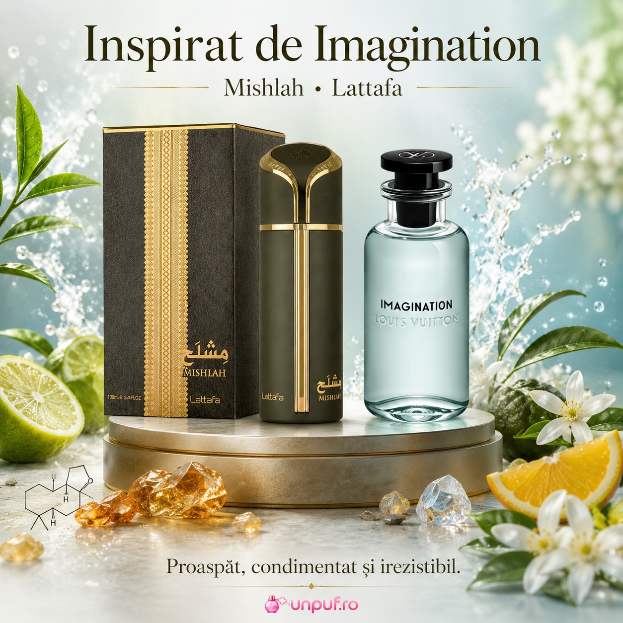 Lattafa Mishlah parfum inspirat din Imagination cu aromă proaspătă condimentată și irezistibilă