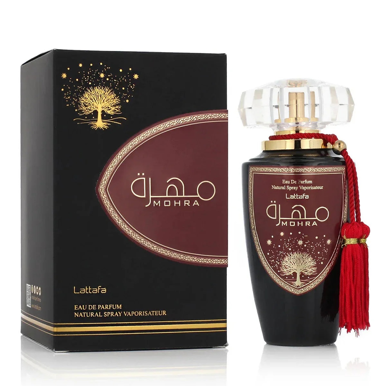 Parfum Lattafa Mohra 100 ml apă de parfum unisex cu flacon original negru și cutie Lattafa